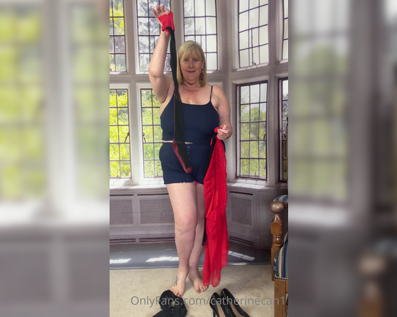 Catherinecan1 aka Catherinecan1 OnlyFans - PJ shorts to little red neglige … click