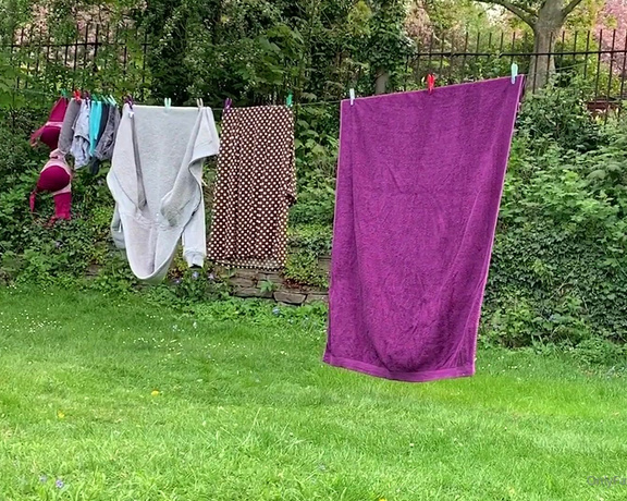 Catherinecan1 aka Catherinecan1 OnlyFans - Its a lovely day for hanging out the washing and letting my ass hang out It probably gave the neig