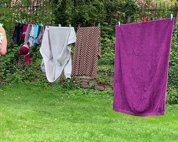 Catherinecan1 aka Catherinecan1 OnlyFans - Its a lovely day for hanging out the washing and letting my ass hang out It probably gave the neig