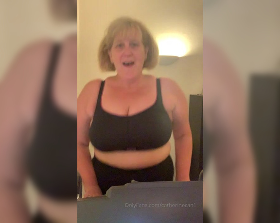 Catherinecan1 aka Catherinecan1 OnlyFans - Watch my 38G tits bounce and wobble as I jog on the treadmill  all hot and sweaty lol