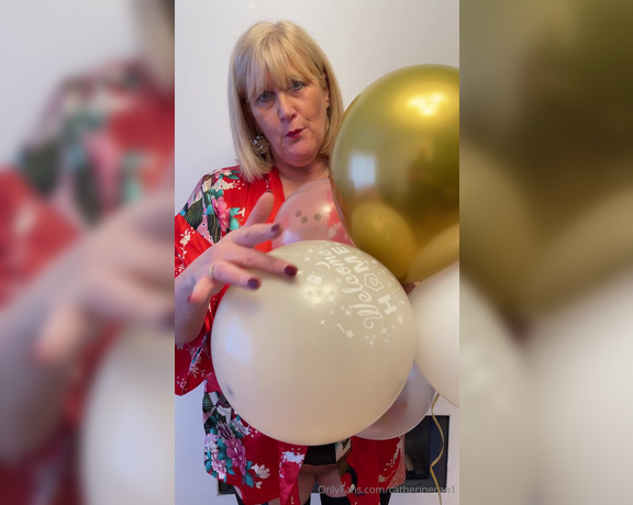 Catherinecan1 aka Catherinecan1 OnlyFans - Balloon Popping Fun with tits and arse on show lol