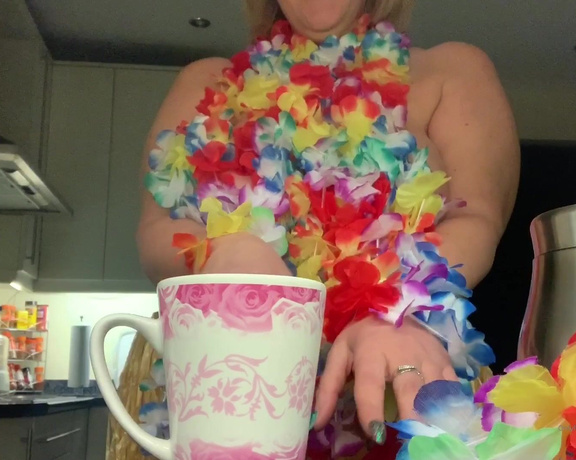 Catherinecan1 aka Catherinecan1 OnlyFans - Coffee Time plus a little more! Watch as my grass skirt wiggles and my flower garlands fall