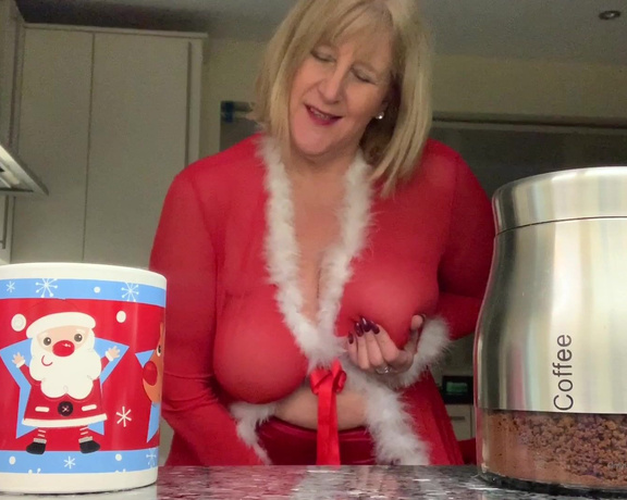 Catherinecan1 aka Catherinecan1 OnlyFans - Coffee Time Plus! Merry Xmas There’s a little fur trim and a very wet pussy x I am a very horny