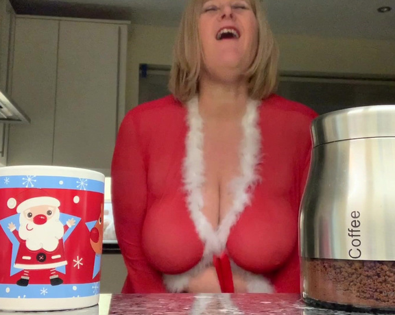 Catherinecan1 aka Catherinecan1 OnlyFans - Coffee Time Plus! Merry Xmas There’s a little fur trim and a very wet pussy x I am a very horny