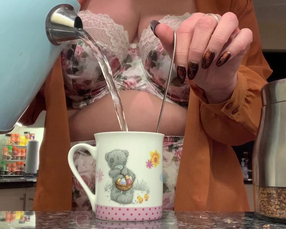 Catherinecan1 aka Catherinecan1 OnlyFans - Coffee Time! Plus!! Silky Panties and a little strip tease in the kitchen! Panties and bra end