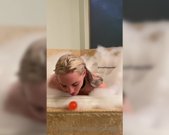 Jenna aka Yourpuppygirl OnlyFans - Woof! I love getting all soapy and wet while covering myself in bubbles Who wants to give me a b 1