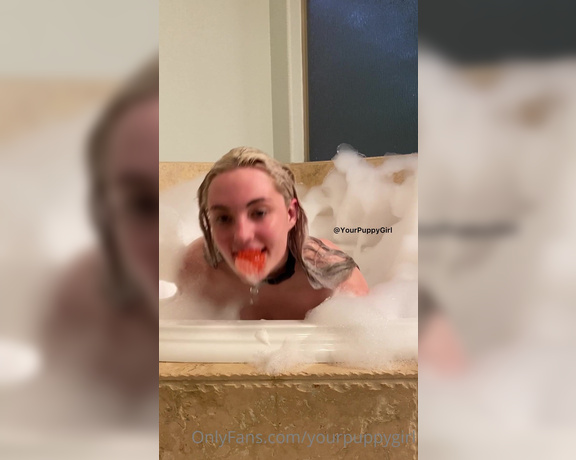 Jenna aka Yourpuppygirl OnlyFans - Woof! I love getting all soapy and wet while covering myself in bubbles Who wants to give me a b 1