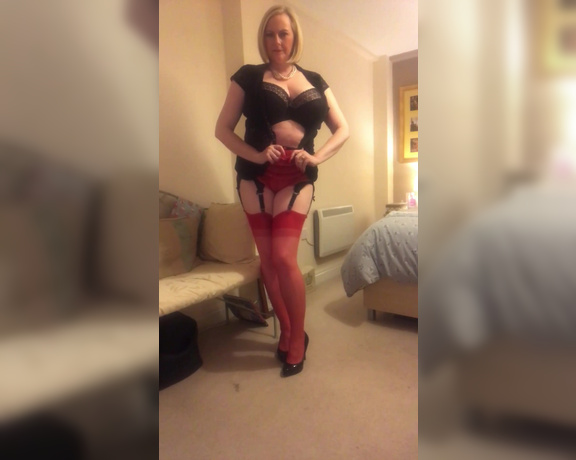 Courtesan Annabel aka Courtesananna OnlyFans - Red nylons & frilly panties  come slip my panties off  sometimes it’s about what you can’t