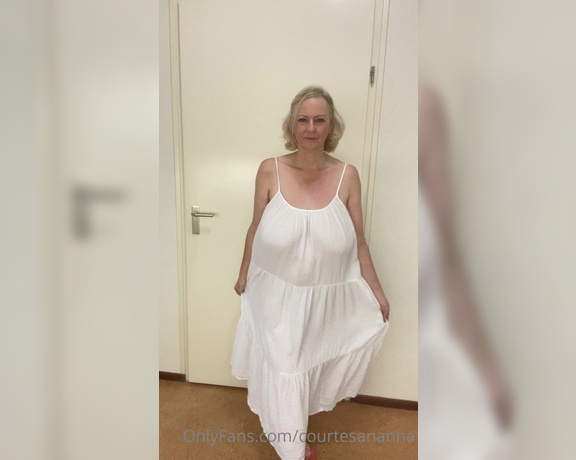 Courtesan Annabel aka Courtesananna OnlyFans - Wednesday drinks at 5pm NL time  and the white see through dress again