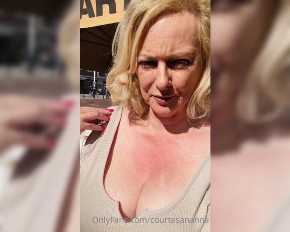 Courtesan Annabel aka Courtesananna OnlyFans - Cheeky cleavage at a cafe in Rotterdam