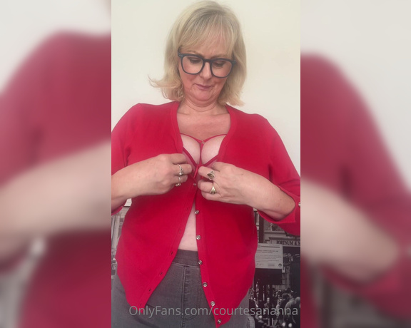 Courtesan Annabel aka Courtesananna OnlyFans - It’s Cardigan week  all in the red Happy Monday )