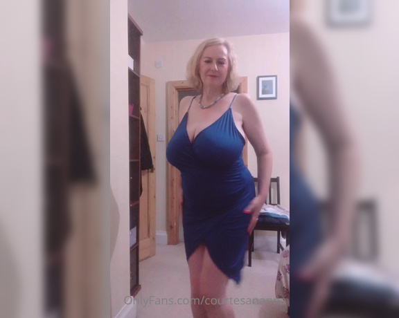 Courtesan Annabel aka Courtesananna OnlyFans - Just a quickie in blue strappy dress  before I pack it to take with me to see the husband