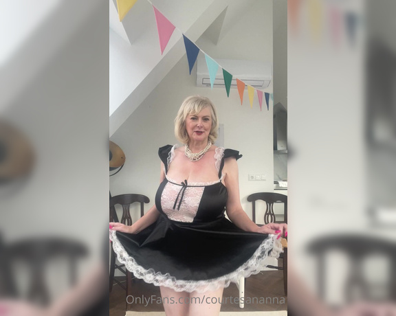 Courtesan Annabel aka Courtesananna OnlyFans - It’s french maid friday … black and white lace edged sexy maid outfit … naked underneath
