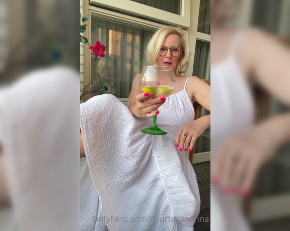 Courtesan Annabel aka Courtesananna OnlyFans - Happy Friday, sunny evening on my balcony  wearing the white see through dress