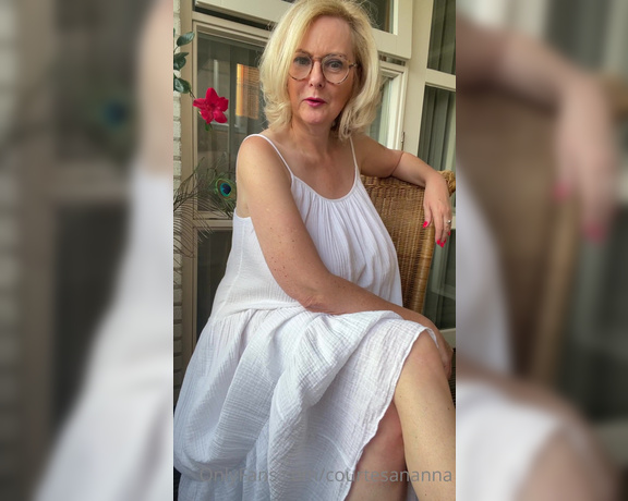 Courtesan Annabel aka Courtesananna OnlyFans - Happy Friday, sunny evening on my balcony  wearing the white see through dress