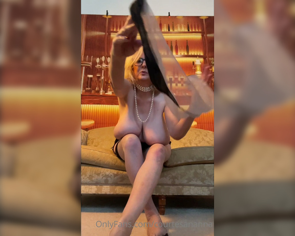 Courtesan Annabel aka Courtesananna OnlyFans - Grey seamed stockings strip tease (the music is Hang Balance see youtube )