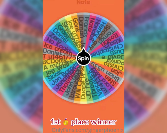Ginger Phoenix aka Gingerphoenix OnlyFans - Spin the WHEEL BONUS ROUND 3 Winners I will also send a link to all of you who wrote me DONE for