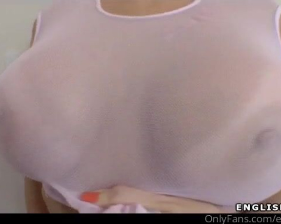 Daniella English aka Daniellaenglish OnlyFans - VIDEO pink sheer top with no bra showing off my big tan lined titties