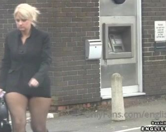 Daniella English aka Daniellaenglish OnlyFans - VIDEO sexy ass secretary walk to work in super short skirt and pantyhose