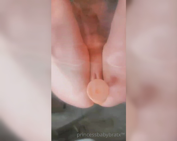 Princess aka Princessbabybratx OnlyFans - Top view dildo ride, again Still trying to perfect