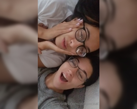 Alex Coal aka Alexxxcoal OnlyFans - Being silly with Kiarra in her bed 1