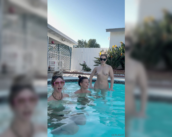 CC Flight aka Ccflight OnlyFans - COLD PLUNGE w friends in my pool! Watch us get wet and freeze out tits off, hehe! @stephinspace @cai