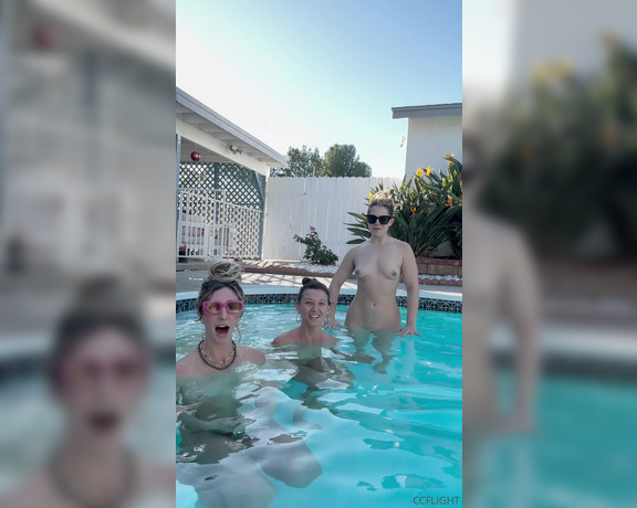 CC Flight aka Ccflight OnlyFans - COLD PLUNGE w friends in my pool! Watch us get wet and freeze out tits off, hehe! @stephinspace @cai