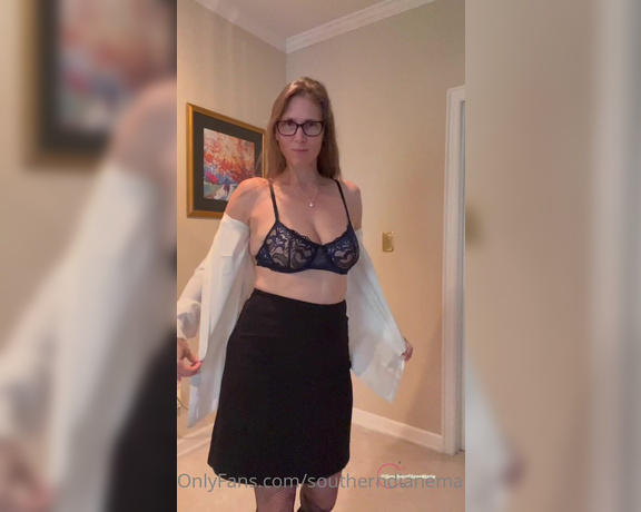 Diane Marie aka Southerndianemarie OnlyFans - Lingerie from my chair YouTube video This is what I had on under the blouse and skirt
