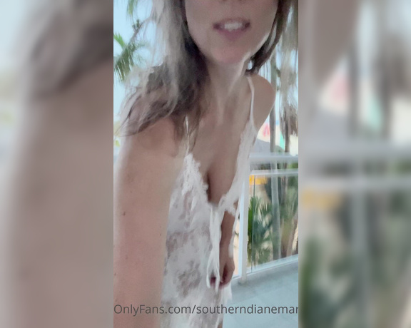 Diane Marie aka Southerndianemarie OnlyFans - I love this lace dress I like how you can see thru it You can see my dark bush, curves of my body