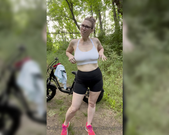 Diane Marie aka Southerndianemarie OnlyFans - Private page version of YTs Bra or No Bra In the woods with my bike and just stripping off my bra