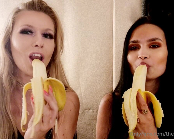 Michelle moist aka Themichellemoist OnlyFans - Eating Bananas with jessy katt Sucking on them like cocks