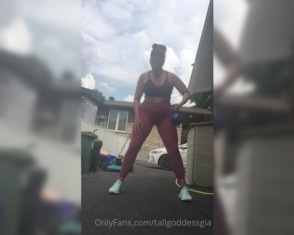 Gia De Luca -  This was my workout today kettlebells outside got me sweating hard