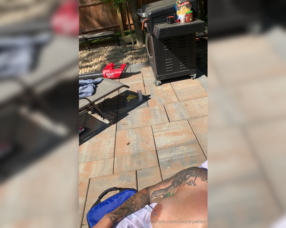 Rachel aka Countrywiferi OnlyFans - Laying in the sun while the construction crew took lunch