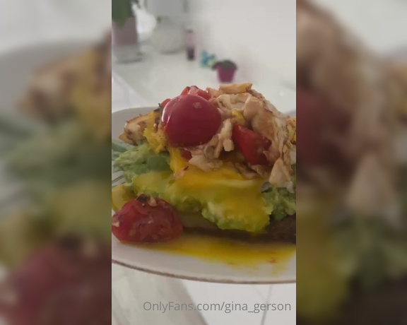 Gina Gerson aka Gina_gerson OnlyFans - I did my own breakfast at home avocado toast with egg and tomato
