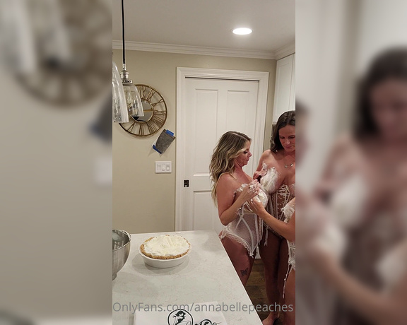 Annabelle Peaches aka Annabellepeaches OnlyFans - We made cream pies for you, but then we accidentally smeared it all over our boobs It was awful
