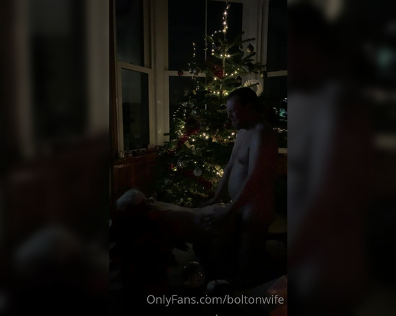 BoltOnWife aka Boltonwife OnlyFans - A bit of Xmas a2m in front of the tree!