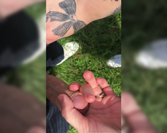 Tamara Inked aka Tamara_inked OnlyFans - Sucking his cock out in a field today until a dog walker came past