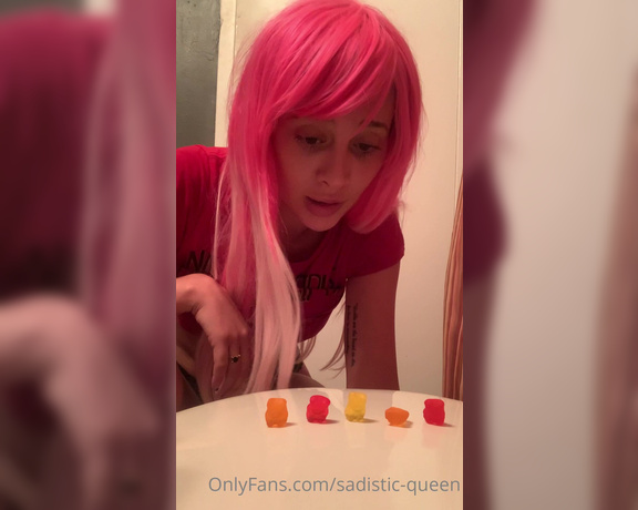 Sadistic Queen -  Giantess Gummy Bear Butt Crush  Vore  {HD} These tiny loser gummy’s are begging to be
