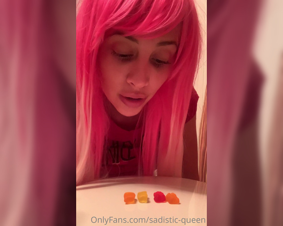 Sadistic Queen -  Giantess Gummy Bear Butt Crush  Vore  {HD} These tiny loser gummy’s are begging to be