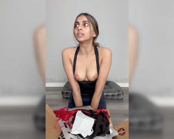 Rani Kaur OnlyFans aka Badindiangirl OnlyFans - Unboxing my new Halloween outfits, fishnets, and socks with funky prints! WHILE MY BOOBS ARE OUT