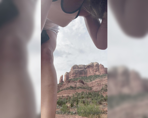Hello Jewels aka Hellojewels OnlyFans - I love getting naked in nature I recorded a little strip video for you during a shoot in Sedona thi