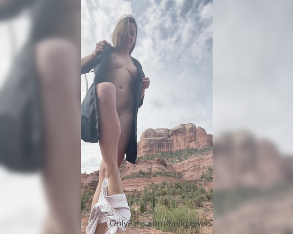 Hello Jewels aka Hellojewels OnlyFans - I love getting naked in nature I recorded a little strip video for you during a shoot in Sedona thi