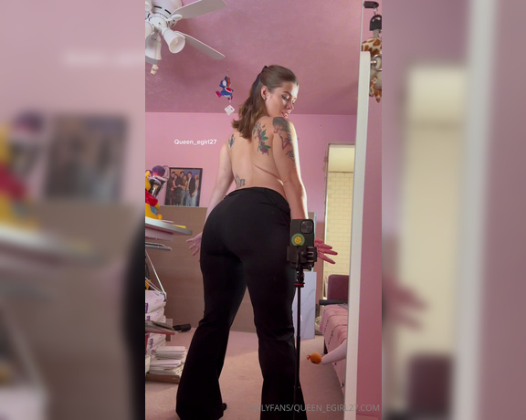 Queen_D aka Queen_egirl27 OnlyFans - Here’s a little strip tease in the mirror excuse all the stuff in the back ground