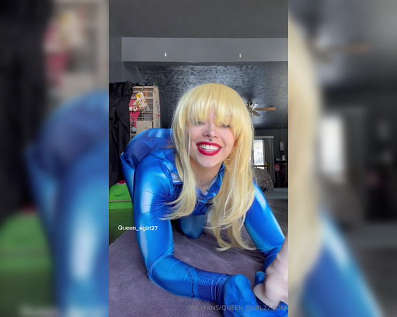 Queen_D aka Queen_egirl27 OnlyFans - Heres is my sexy but awkward Samus cosplay video! The wig was a little heavy but I did my best with