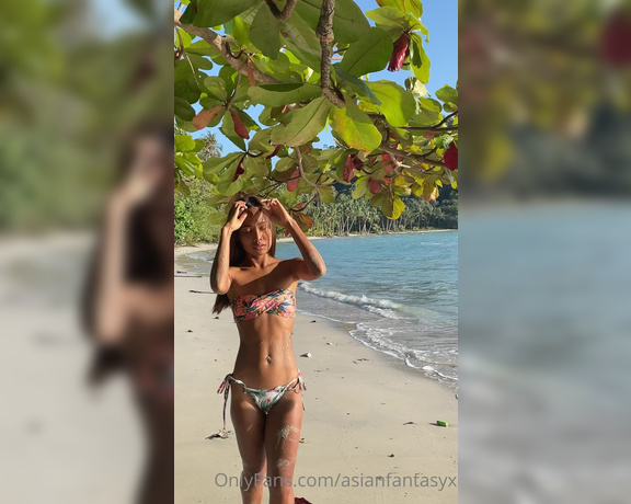 AsianFantasyX aka Asianfantasyx OnlyFans - Starting slowly take off my bikini Showing to the nature where I get my nature body from Completely