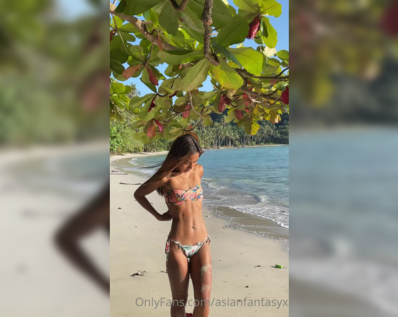 AsianFantasyX aka Asianfantasyx OnlyFans - Starting slowly take off my bikini Showing to the nature where I get my nature body from Completely