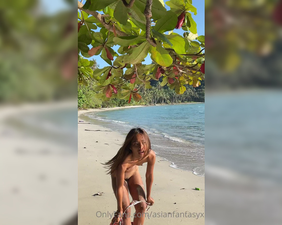 AsianFantasyX aka Asianfantasyx OnlyFans - Starting slowly take off my bikini Showing to the nature where I get my nature body from Completely