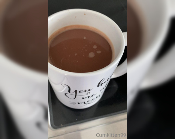 Cumkitten99 aka Kattinthehat OnlyFans - Starting out my Kattmas morning with some hot chocolate with whipped cream and cinnamon update n 3