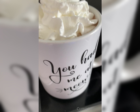 Cumkitten99 aka Kattinthehat OnlyFans - Starting out my Kattmas morning with some hot chocolate with whipped cream and cinnamon update n 3