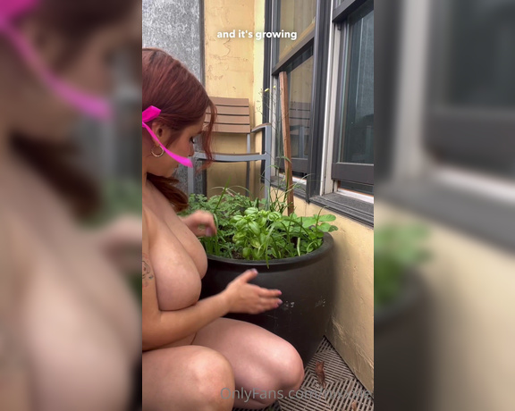 Nixie aka Nixxxie OnlyFans - Some of my outdoor plants I don’t know how I decided to film naked outside TODAY when it’s 65…